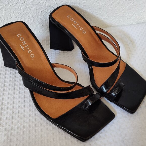 CONTIGO, Women’s Shoe, Square Toe, Heel Sandal, Peep Toe - Picture 1 of 6